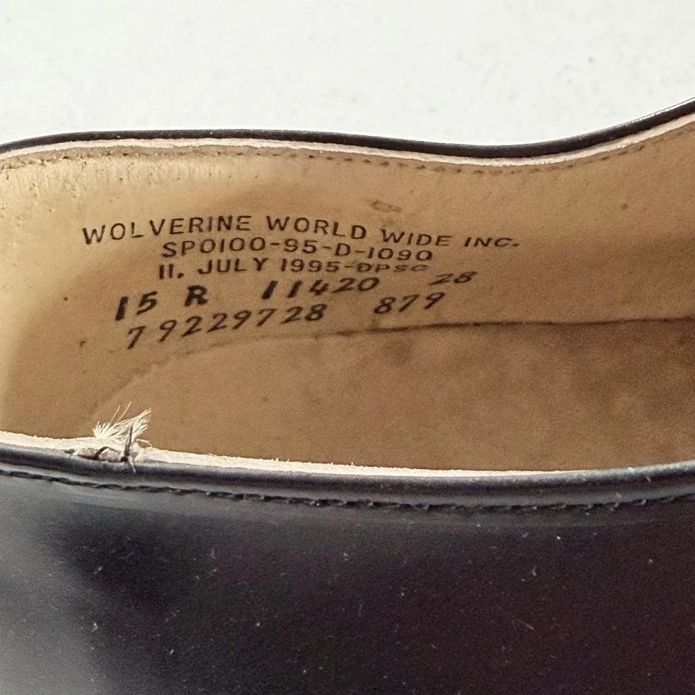 Men's‎ Vtg 1995 Wolverine World Wide Dress Shoes Oxfords Military Size 15 R NWOT
